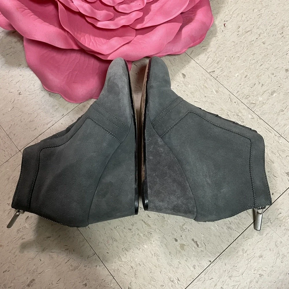 TARYN ROSE Womens Size 6M Kamer Gray Wedge Ankle Booties‎ Boots